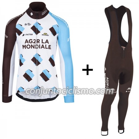 Conjunto Maillot + Culotte largo con tirantes 2017 AG2R La Mondiale N001